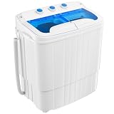 Superday Portable Washing Machine, 18lbs Small Washing Machine and Spin Dryer Combo, Mini Twin Tub Laundry Machine for Camping, Apartments, Dorms, College Rooms, RV, Delicates, Blue