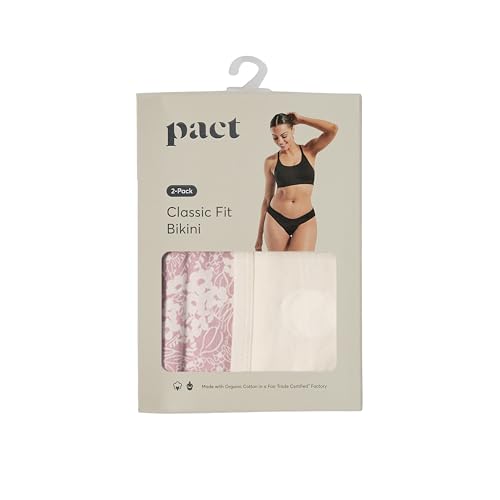 Image of Pact Women's Organic Cotton Bikini Underwear, Classic Fit Panties with High Cut Leg
