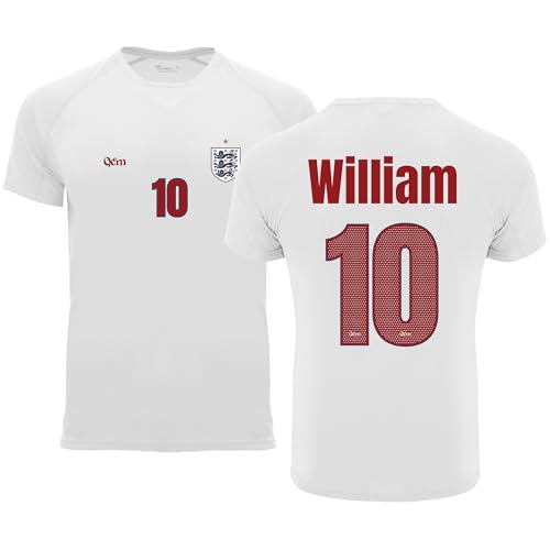 Camiseta Fútbol Selecciones — Estilo Mundial 2026 — Hombre Y Mujer — Personalizable con Nombre Y Número — No Oficial (L, Blanco, Inglaterra, Hombre)
