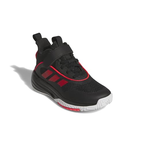 Adidas Unisex-Kids Own The Game 3.0 Mid Top Elastic Lace & Strap Basketball, Black/Lucid Red/White, 5.5 by adidas - Used condition - Image 3