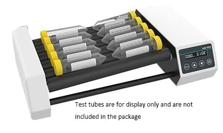 Digital Vertical Axis Roller Mixer Lab Roller Mixer with 6 Rollers Timer(1min-23h59min) Brushless Motor Speed 20-80 RPM for Mixing Viscous Liquids and Solid-Liquid Suspensions