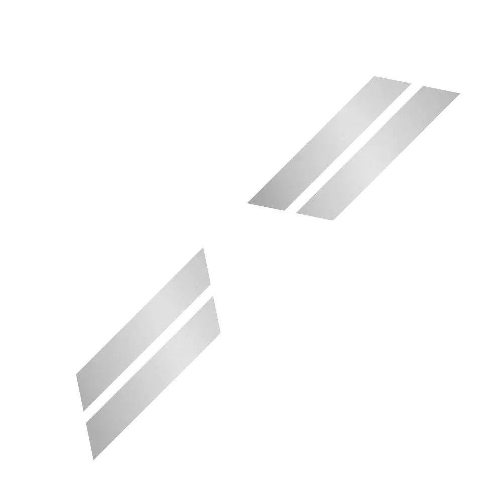 Dabhuoc Matt Silver Auto Graphics Stripes Sport Vinyl Decor Decal Kit For Mustang Gt500 Gt350(Matt Silver)