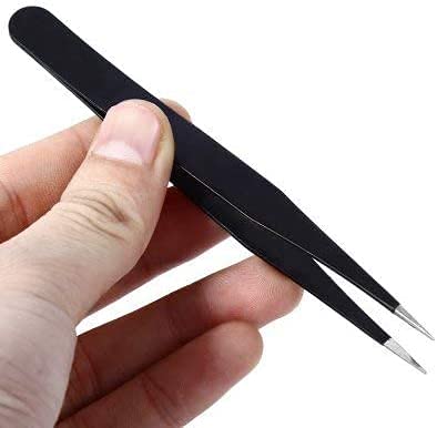 RABBIT® Tweezers for Mobile & Electronics Repair - 12 Pcs, Black Coated, Anti-Static, Non-Magnetic, ESD Safe 1