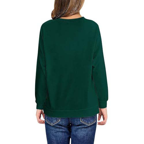 Unisex Christmas Sweatshirts Girls Boys Long Sleeve Xmas Tree Print Pullover Tops Cute Casual Santa Shirts 1-11T2