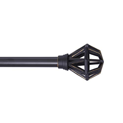 Kenney Laredo Twist & Fit Easy Install Decorative Window Curtain Rod, 48-86