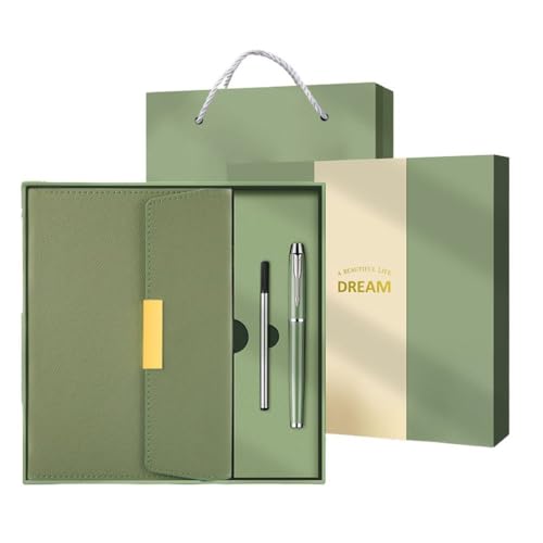 Image of CAVALO - Be Unique Diary Gift Set with Pen | Premium Notebook with Pen & Extra Refill | 6 x 8 Inch, 240 Lined Pages, Undated | Ideal for Corporate Gifting, Office Use, Diwali & New Year Presents (Green Line Diary Gift Set)
