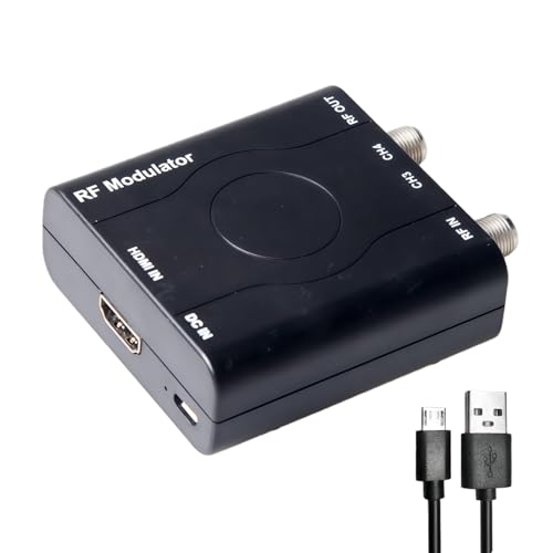 PUSOKEI Modulador HDMI a RF HDM61, Adaptador Convertidor HDMI a Coaxial con Control PAL 1080P, Admite Salida de Formato NTSC, para Consola de Juegos de TV Doméstica