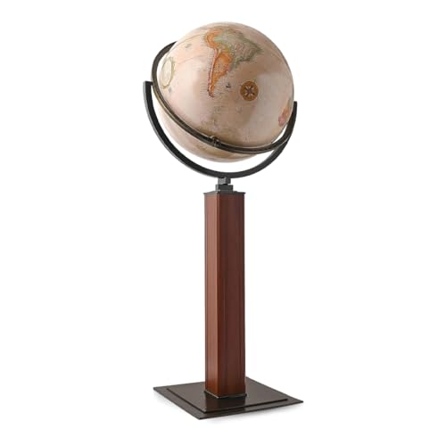 Waypoint Geographic Landen 16' Decorative Globe, Multi-Directional Viewing, 44' Tall Standing Floor Globe For Home, Library, or Office Decor, Antique
