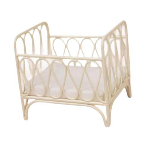 ICDKOYK Cuna en Miniatura para casa de muñecas, Accesorio Funcional para casa de muñecas, Sala Estar, Cuna, Cama, Muebles, Accesorios Juguete, Dormitorio, Accesorios a Escala 1/12, Escena
