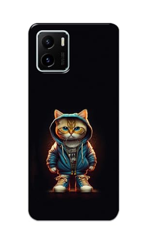 Image of PRINTFIDAA Printed Hard Back Cover Case for Vivo Y15S | Vivo Y15C | Vivo Y15A | Vivo Y01 | Vivo Y01A Back Cover (Hipster Cat) -112