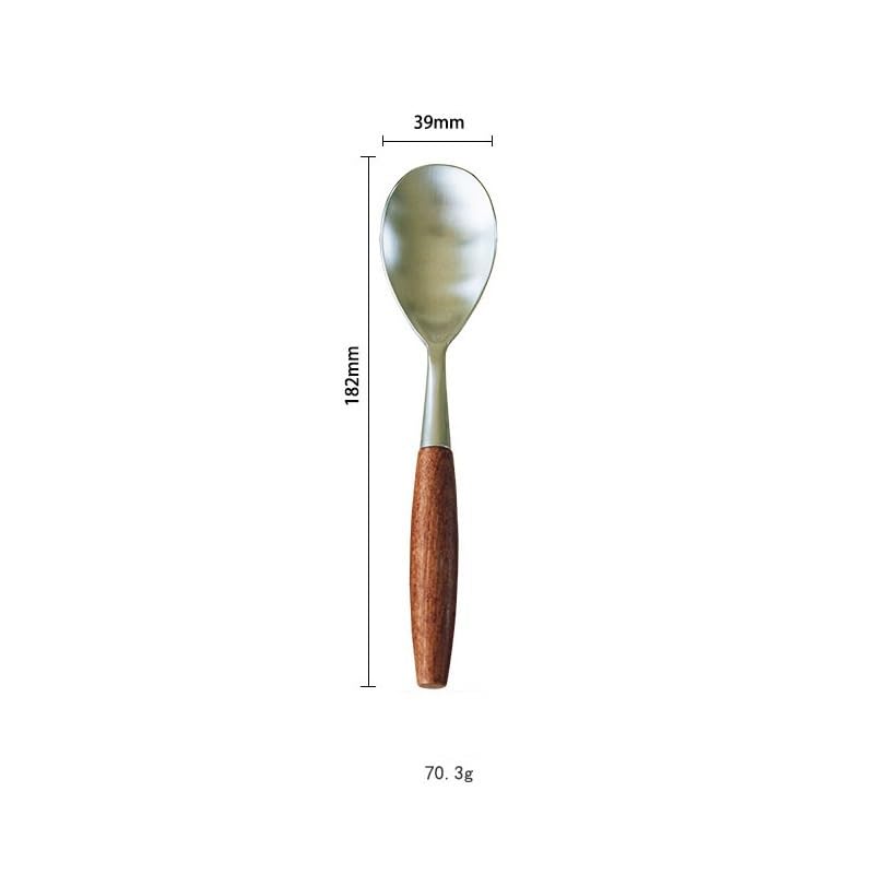 Genérico Juego De Cubiertos De Acero Inoxidable, Mango De Caoba De Estilo Vintage, Pulido A Espejo para Evitar La Oxidación, Duradero Y Resistente, Adecuado para El Uso Diario Y para Fiestas