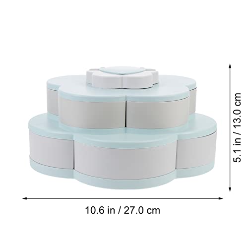 Boîte à collations double couche en forme de fleur rotative et polyvalente en PP
