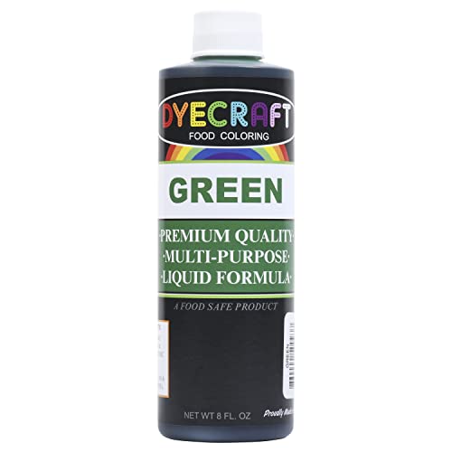 DyeCraft 8oz Green Food Coloring Bottle - Perfect for Baked Goods, Frostings, and More!