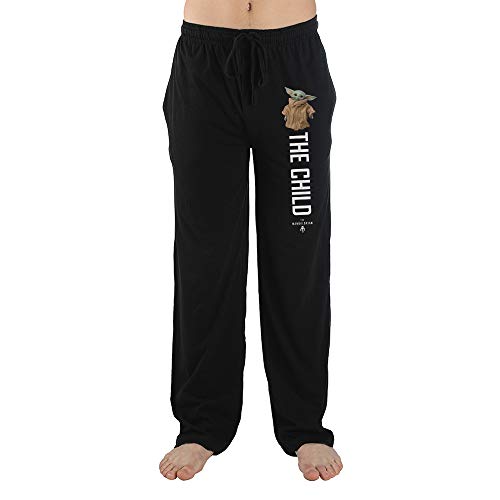 Mens Black Mandalorian Baby Grogu The Child Sleep Pajama Pants