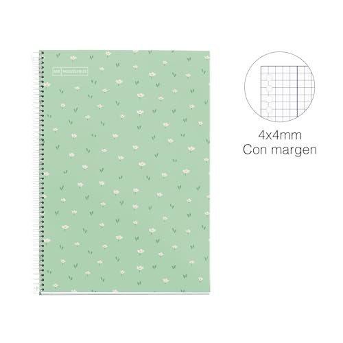 Miquelrius, Pack of 4 school notebooks 4x4mm, folio size (215 x 309 mm), 80 sheets of 90 g/m², 4 mm grid with margin - Image 4