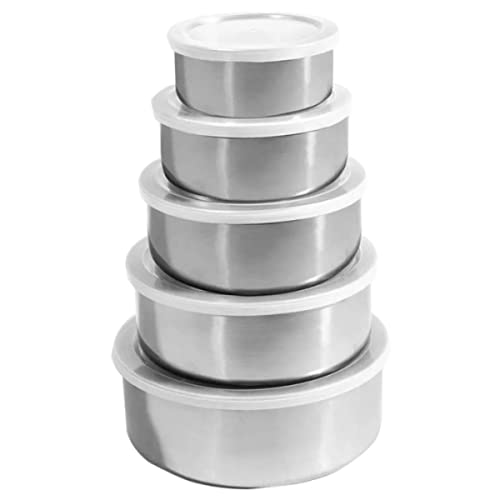 Conjunto De Potes Bowls Em Inox 5 Peças