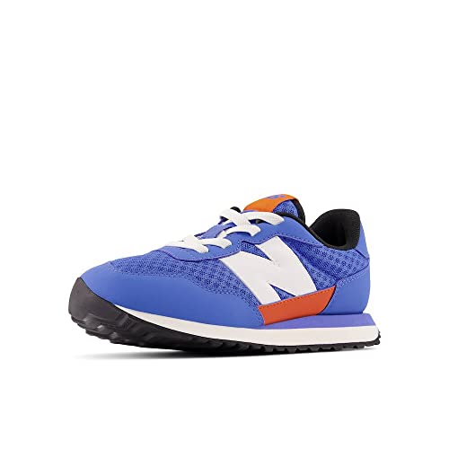 Image of New Balance Kids 237 Bungee Sneaker, BRIGHT LAPIS /POPPY, 3 W Little Kid (4-8 Years)