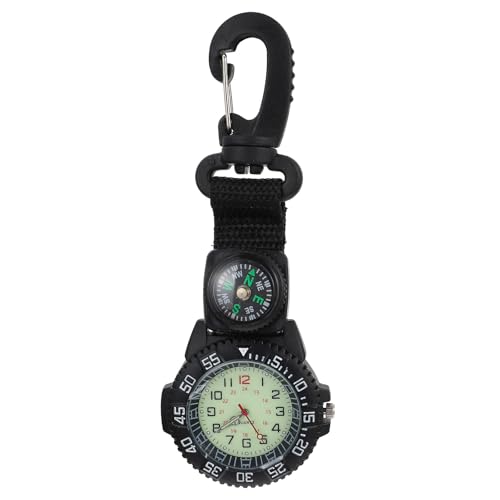 Mikikit Clip On Watch, Carabiner Watch with Compass Quartz Pocket