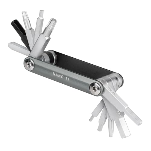 Topeak Nano 11 Multi-Tool &ndash; Premium CNC-Machined Compact Bike Tool with 11 Functions, Aluminum-7075 Body, Chrome Vanadium Steel Bits & Convertible Allen Design for Road, Gravel & Trail Riders