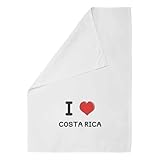 Azeeda 'I Love Costa Rica' Weißes Geschirrtuch aus Baumwolle (TW00026659)