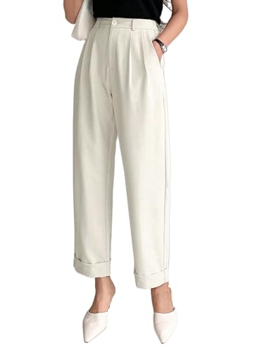 SECOLI Women's 2024 Casual White Pant Straight-Leg Casual Pants