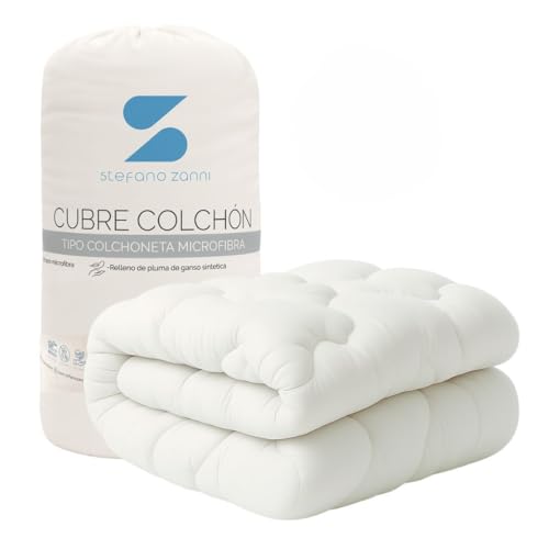 Catálogo de Colchoneta Matrimonial Soriana Top 10. 43 STEFANO ZANNI Cubre Colchón Tipo Colchoneta Microfibra Extra Suave - Extra Confort, Relleno 7 cm de Microgel y Down Alternative, Costuras Onduladas, Matrimonial