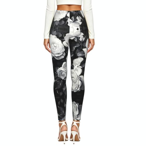 Leggings de compresión con estampado de rosas para mujer 3
