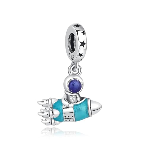 Cadeau de Noël femme : pendentif astronaute argent et strass