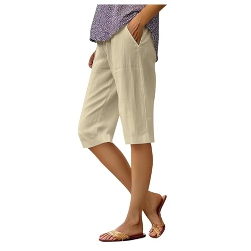 Pantalon capri décontracté pour femme idéal pour le week-end et la ville