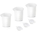 Fineder 6pcs Silicone Measuring Cups for Resin 100ml 10ml, DIY Glue Tools Cup Making Handmade Craft Nonstick Silicone Mixing Cups