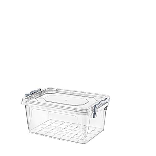 Muddy Hands Clear Heavy Duty Plastic Storage Box With Lid Clip Locking Stackable Container (8 Litre)
