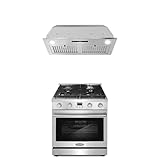 Cosmo 2-Pc Kitchen Appliance Packages, 30" Freestanding Gas Range and 30" Insert Range Hood