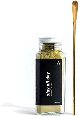 Apothékary Slay All Day | Herbal Powder | Energy + Immune Support | Includes Large Gold Spoon | (45 Servings) 4.8 Oz