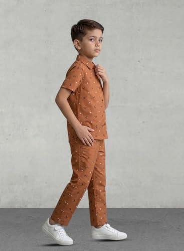 Image of 3BROS Unisex Pure Cotton Short Sleeve Kids Night Dress for Boys & Girls Nightwear /Sleepsuit /Sleepwear /Loungewear Night Suit for Boys and Girls Top and Pyjama Combo Set