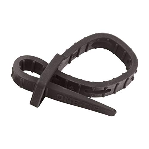 ONE TIE Reusable Tie Strap, Black, 8 inches, 20 pack