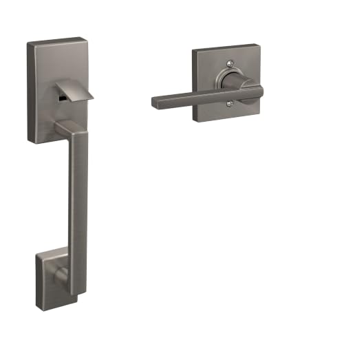 Image of SCHLAGE Century Lower Half Entry Handleset, Latitude Lever, Satin Nickel