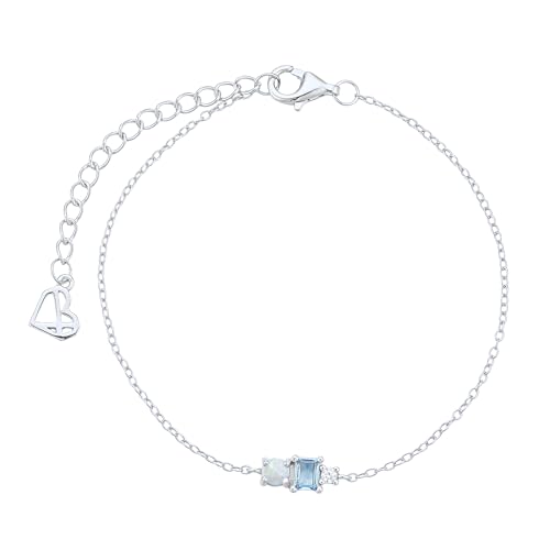 CAITLYNMINIMALIST 18K Gold Sterling Silver Dainty Adjustable Gemstone Stackable Trendy Charm Chain Bracelet for Women Gift for Her