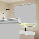 Chefru Kitchen Bathroom Waterproof Window Shades, Cordless 100% Blackout Waterproof and Oilproof Resistent, Provide Privacy and Easy Care Light Grey Window Blinds