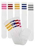Hollywood Pro Tube with Stripes, Retro Style Old-fashioned Socks Skater 5 pairs Stripe Mens Old fashion