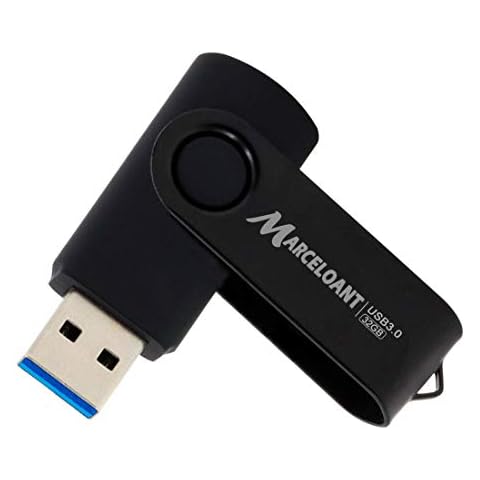 Marceloant 32GB USB 3.0 Flash Drive, USB Stick, Thumb Drive with Rotated Design, Memory Stick for PC/Laptop/PS4/External Storage Data, Jump Drive, Pen Drive, Photo Stick Digital for Photos (Black) Cover
