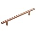 Satin Copper Cabinet Hardware Euro Style Bar Handle Pull - 6" Hole Centers, 8-3/4"" Overall Length