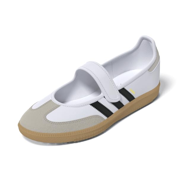 adidas FTWWHT/ALUMIN/GUM3 Unisex Samba Jane J FTWR whiteAlumina/Gum 3 3.5 US, Wide Little_Kid Multi - Main Image