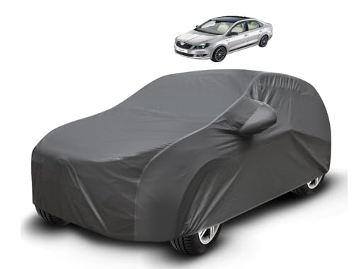 Image of Auto Hub Waterproof Car Cover Compatible with Rapid with Mirror Pockets, Soft Cotton Lining, Rapid Car Cover Waterproof, Grey