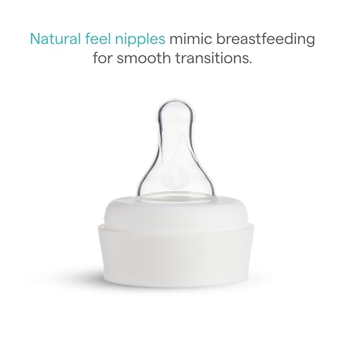 Image of Munchkin Bond Silicone Coated Glass Baby Bottles - Anti-Colic Feeding System with Natural Feel Nipples, 4 Ounce, 2 Pack, Blue