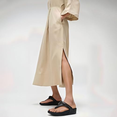 Fitflop Damen Lulu Glitz-Bow Leder Zehentrenner Sandalen, Schwarz, 36 EU