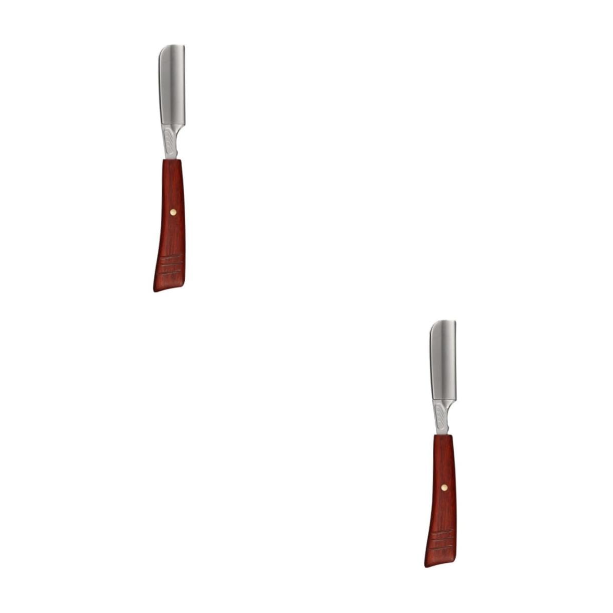 2 Stück Manueller Rasierer Männer Rasieren Rasiermesser Friseur Rasierer Bart Rasierer Augenbrauenformer Bartschneider Vintage Bartrasierer Holzgriff Rasiermesser Rotes Sandelholz