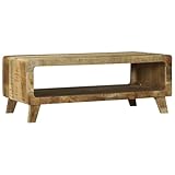 vidaXL Couchtisch Braun 90 x 50 x 35 cm Massivholz Mango, Stylischer Wohnzimmertisch, moderner Holzkafe, praktische Aufbewahrung f&uuml;r gem&uuml;tliche Wohnkultur, vielseitiges rustikales St&uuml;ck