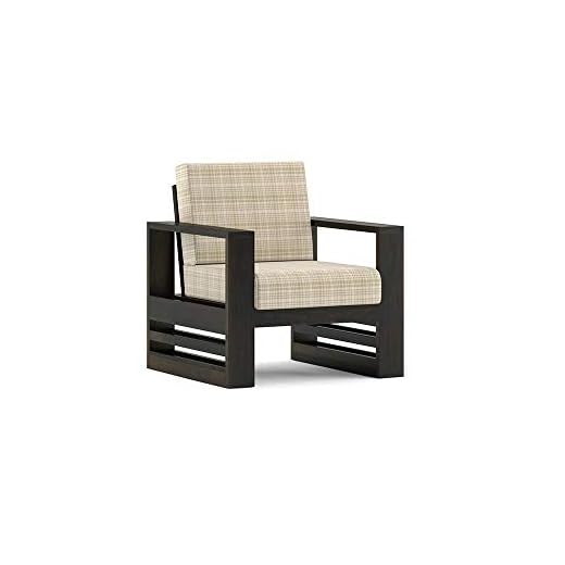 Urban Ladder Parsons Wooden Sofa 1 Seater - American Walnut Finish (Sandy Brown)