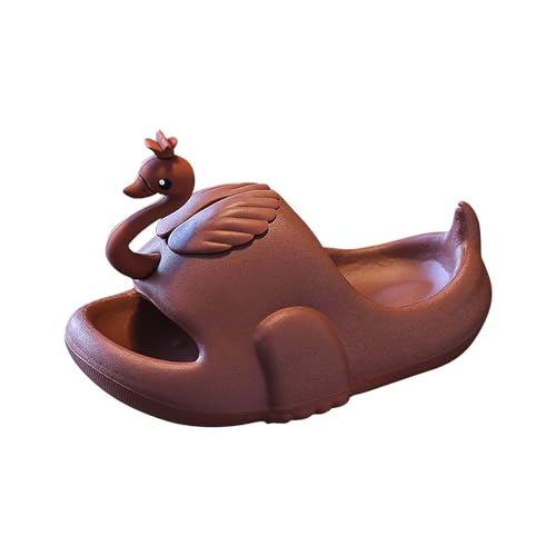 Toddler Girl Slippers with Solid Color Cute Cartoon Swan Pattern Slippers Summer Beach Breathable Soft Sandals