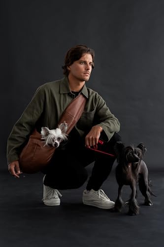 Noah & Paw Dog Sling Carrier for Small Dogs 5-18lb, Dog Sling for Small Dogs and Cats, Dog Carrier with Adjustable Padded Strap, Vegan Leather Lined with Fur, 3X Safety Features, Machine Washable Alternate view